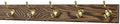 Solid Oak Coat Rack with Solid Brass Hat and Coat Style Hooks - Made in The USA (Walnut, 25.5" x 3.5" with 5 Hooks) by PEG+AND+RAIL