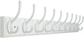 WEBI Coat Rack Wall Mount,10 Hooks,38 1/4" Long,Coat Hooks Wall Mounted,Bamboo Coat Hanger Wall Hook Rack,Jacket Hooks for Hanging Coats,Clothes,White by WEBI