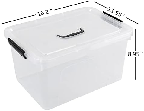 Zopnny 4 Packs 18 QT Plastic Storage Bins with Lids, Stackable Containers - Image 2