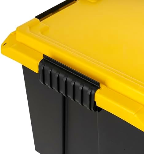 IRIS USA 2-Pack 22 Gal Footlocker Storage Trunk with Wheels, Black/Yellow - Image 7
