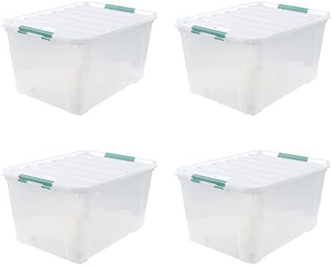 85 Qt Clear Plastic Storage Bins with Lids, 4 Pack Wheeled Boxes - Image 7
