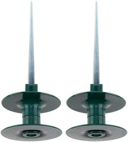 10 Inch Garden Hose Guide Spike, Zinc Coated Rustproof Heavy Duty Metal Stake, Heavy Duty Spin Top, Keeps Garden Hose Out of Flower Beds for Plant Protection (2) by Unknown
