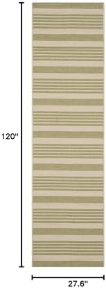 SAFAVIEH Washable Rug Outdoor Courtyard Collection - 2'3" x 10' Runner, Beige & Sweet Pea, Non-Shedding & Easy Cleaning, Ideal for Patio, Entryway, Mudroom, Hallway, Kitchen (CY6062-218) - Image 2