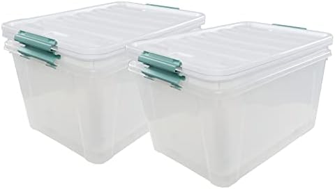 85 Qt Clear Plastic Storage Bins with Latching Lids, 4-Pack - Image 4