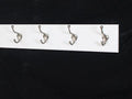 White Wall Mounted Coat Rack with Satin Nickel Hooks 4.5" Ultra Wide (20" x 4.5" with 4 Hooks) by PEG+AND+RAIL