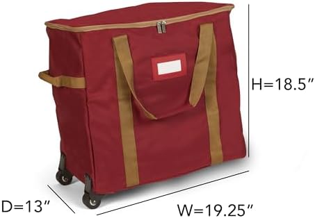 Covermates Rolling Adjustable Ornament Storage Bag, 19.25"W x 13"D x 18.5"H - Image 3