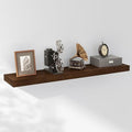 Axeman Floating Shelves, 8 Inch Deep Modern Solid Wood Wall Shelves for Storage, Wall Mounted Display Shelving with Invisible Heavy-Duty Metal Bracket, 36" W x 8" D x 1.57" H, Walnut Finish by Axeman