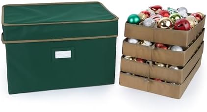 Covermates Adjustable Ornament Storage Box, 19.25"W x 13"D x 12.5"H, Green by Covermates
