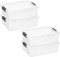 Superio 13.7 Quart Clear Plastic Storage Bin with Lid, Stackable Organizer Box, BPA-Free Storage Container for Home, Garage, School & Office, 4 Pack by Superio