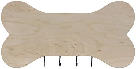 Rooms Organized Personalized Live Love Bark Wall Mounted Dog Bone Pet Leash Rack,Dog Collar Holder New Home Decor Gift Ideas and 4 Hooks 16" L x 8" H 2.5." deep (Maple) - Image 3