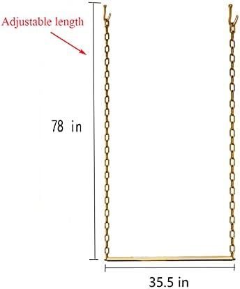 2 Pcs Height Adjustable Metal Chain Clothing Hanging Racks,Creative Commercial Wedding Dress Display Shelf,Retail Store Garment Rack,Ceiling Mount Clothes Storage Rod (Gold, 35.5" L) - Image 2