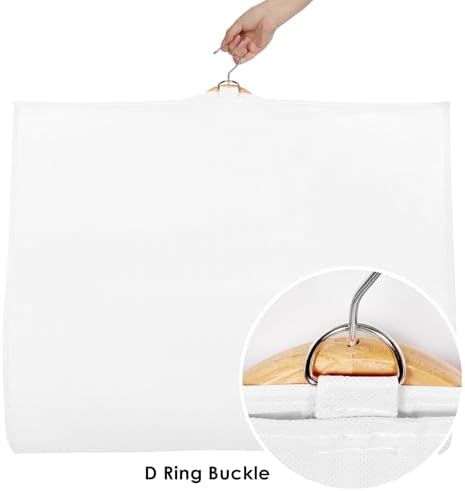 Univivi 40 Inch Dance Costume Garment Bags for Dancers, White, 8 Pack - Image 4