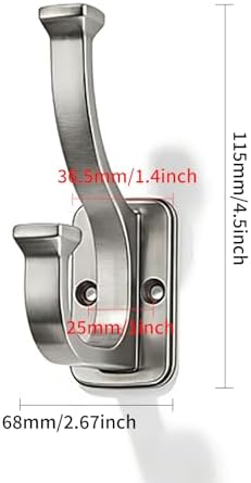 10 Pack 4-1/2inch Satin Nickel Coat Hooks - Image 2