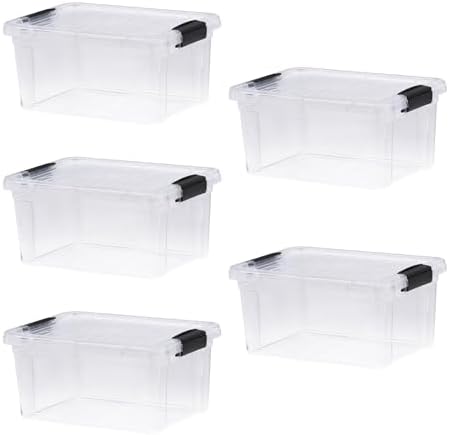 Superio 6.6 Quart Clear Plastic Storage Boxes with Lids, Stackable Organizer Containers, BPA-Free Storage Bins for Home, Office, School & Dorm, 5 Pack by Superio