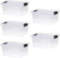 Superio 6.6 Quart Clear Plastic Storage Boxes with Lids, Stackable Organizer Containers, BPA-Free Storage Bins for Home, Office, School & Dorm, 5 Pack by Superio