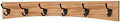 Oak Curved Back Wall Mounted Coat Rack - Bronze Hooks - Made in The USA (Natural, 30.5" x 4.5" - 6 Hooks) by PEG+AND+RAIL