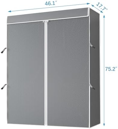 VIPEK Cover ONLY for V2/V2S/V7/R4/R3 Plus Clothes Rack, Dustproof Zippered Polyester Fabric Cover, Sturdy, Wrinkle Resistance, Breathability Keep Garments Dry, 46.1" L X 17.7" W X 75.2" H, Gray - Image 6