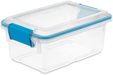 Sterilite 24-Pack Gasket Box, Weather-Resistant Storage Bins with Latching Lids, 7.5 Quart - Heavy-Duty Organizing Containers for Closet, Bathroom, and Office by Sterilite