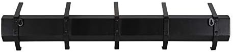 Kate and Laurel Rossmore Farmhouse 5-Hook Wall Hanging Coat Rack, Black, Modern Hanging Rack for Coats, Bags, Or Pots and Pans - Image 5