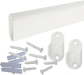 CUSTOM CUT | Oval Closet Rod | Up to 48" | Screw-on Wall Brackets | Gloss White by Desunia