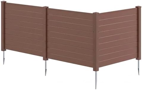 GIANTEX No-Dig Air Conditioner Fence, 3 Panels, 48''W x 36''H, Brown by Giantex