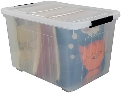 Kekow 70 L Clear Large Storage Box, Plastic Latch Box with Wheels, 4-Pack - Image 7