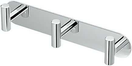 Gatco 1292 Latitude II 3 Hook Triple Robe Hook, Wall Mounted Hook for Bathroom Towels & Robes, 11 Inch W, Chrome, Premium Brass by Gatco
