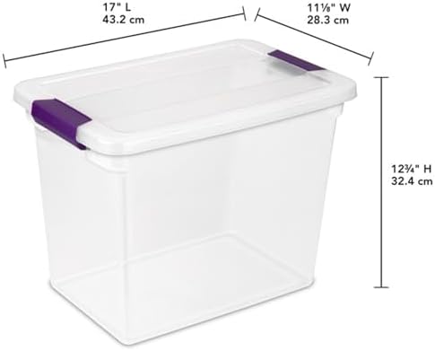 Sterilite ClearView Latch Boxes, Storage Bins with Lids, 27 Quart, 12-Pack - Image 2