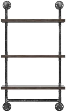 DR.IRON Industrial Pipe Shelving Rustic Bathroom Shelves with Towel Bar, 24" Pipe Shelf Wall Mounted, Farmhouse Bathroom Shelf Storage (3 tier-24) - Image 4