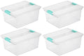 Sterilite Deep Clip Box, Clear Storage Bin with Latching Lid, 4 Pack by Sterilite