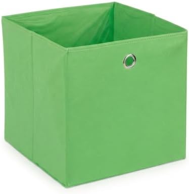 Relaxdays HLP 30 x 30 x 30 cm Storage Box, Set of 4 Cube Storage Box, Folding Storage Box, Fabric, Green - Image 4