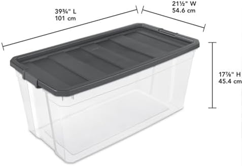 Sterilite 6-Pack Modular Stacker Box, Durable Clear Plastic Storage Bins with Latching Lids, 200 Quart - Stackable Organizing Container Boxes for Closet, Bathroom, and Office - Image 4