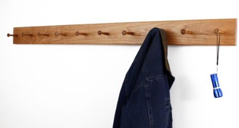 Cherry Shaker Peg Rack 4.5" Extra Wide (Cherry, 23" x 4.5" with 4 pegs) - Image 3