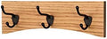 Oak Curved Back Wall Mounted Coat Rack - Bronze Hooks - Made in The USA (Golden Oak, 15" x 4.5" - 3 Hooks) by PEG+AND+RAIL