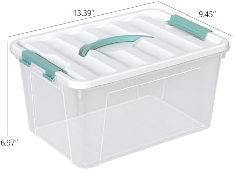 Readsky 4 Packs Clear Storage Latch Box Plastic, 14 Quart Plastic Storage Bin with Lid and Handle, Stackable Container Organizers for Home, Office, Craft, Snacks, and Medicine - Image 2