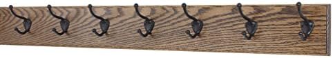 PegandRail Oak Wall Mounted Coat Rack with Bronze Hooks 4.5" Ultra Wide (Walnut, 36" x 4.5" with 7 Hooks) by PEG+AND+RAIL