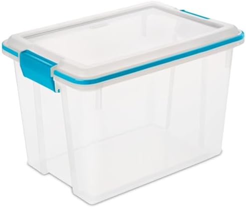 Sterilite Gasket Storage Box with Lids for Home & Office, 20 Quart, 18-Pack by Sterilite