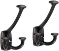 10 Pack Oil Rubbed Bronze Hooks Large Wall Mounted Solid Heavy-Duty Decorative Double-Sided Coat Hooks for Triple Coat Hook Towels Coats Robes Towels Bag Bathroom Three Prong Coat Hook by Unknown