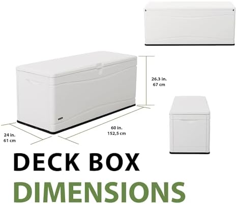 LIFETIME Outdoor Storage Deck Box, 130 Gallon, Arctic White, Lockable, UV-Protected, for Decks and Marine Docks - Image 4