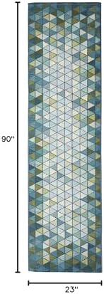 Liora Manne Marina Indoor/Outdoor Power Loomed Synthetic Blend Low Profile Area Rug - Transitional Contemporary (Triangle Border Grotto) (1'11" x 7'6") - Image 2