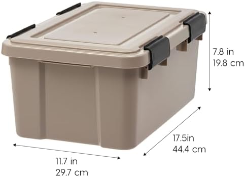 IRIS USA 6-Pack 19 Qt Storage Bins with Gasket Lids, Tan - Image 2