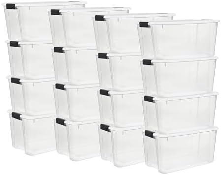Sterilite Ultra Latch Box with Lids for Home and Office, 70 Quart, 16-Pack by Sterilite