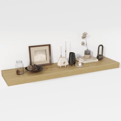 Acovy 48 Inch Floating Shelves, 12" Deep Floating Shelf Wall Mounted, 48" Wall Shelves, Rustic Deep Bookshelf, Extra Deeper & Thicker Display Shelves for Bedroom, Living Room, Set of 1 by Acovy