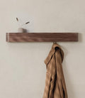 Kazai. Wall-Mounted Coat Rack 'Toke' - Modern Design with Hidden Wall Hooks - Solid Wood Veneer Panel Hanger - Walnut by KAZAI