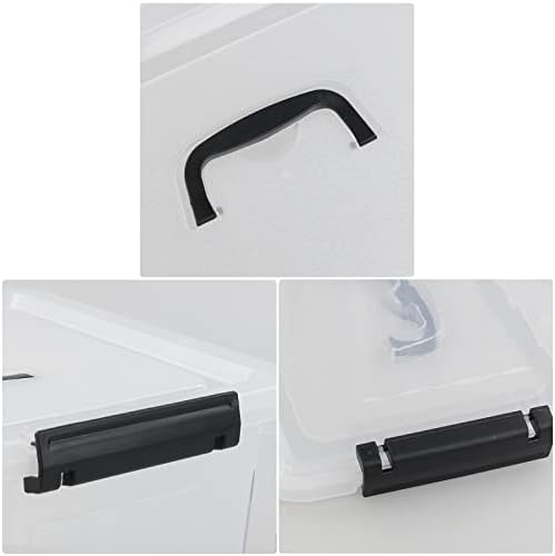 6-pack Latch Storage Boxes with Lids and Handles, Clear Plastic Box Bin, 10 Liters - Image 2