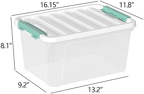 20 Qt Plastic Storage Bins with Lids, 6-Pack Stackable Containers - Image 2