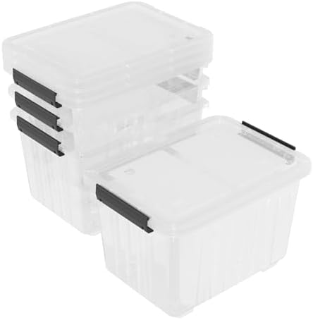 30 Quart Clear Storage Latch Bins, Large Plastic Storage Box with Wheels, 4 Packs - Image 2