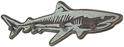 Zeckos Decorative Wall Hooks, 33 Inch Wood Shark Rack with Metal Accents by Zeckos