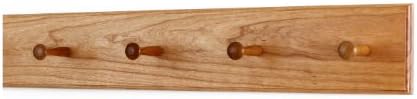 Cherry Shaker Peg Rack 4.5" Extra Wide (Cherry, 23" x 4.5" with 4 pegs) by PEG+AND+RAIL