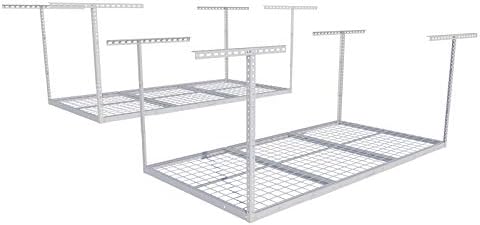 FLEXIMOUNTS 3x6 Overhead Garage Ceiling Storage Rack, 2 Pack, White by FLEXIMOUNTS